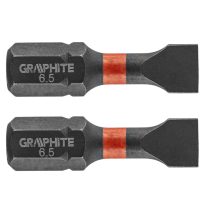   GRAPHITE - Torziós ütvecsavarozó bit, 2 darabos, SL6.5 x 25mm