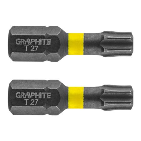 GRAPHITE - Torziós ütvecsavarozó bit, 2 darabos, Tx27 x 25mm