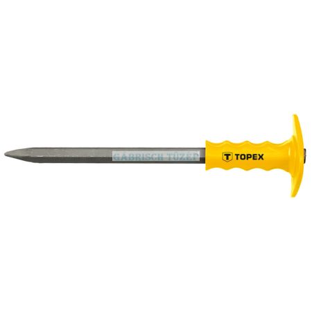 TOPEX - Hegyesvéső, kézvédővel, 19x400mm