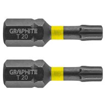   GRAPHITE - Torziós ütvecsavarozó bit, 2 darabos, Tx20 x 25mm