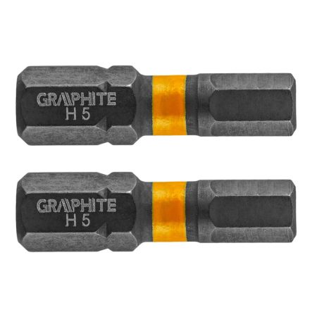 GRAPHITE - Torziós ütvecsavarozó bit, 2 darabos, SW5 x 25mm