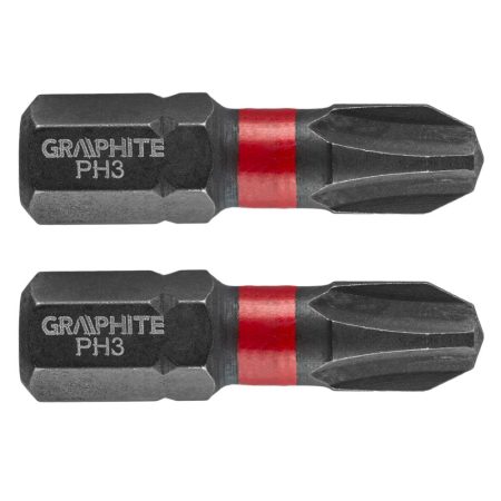 GRAPHITE - Torziós ütvecsavarozó bit, 2 darabos, PH3 x 25mm