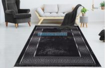   Rövid szálú exkluzív szőnyeg, klasszikus mintával, csúszásgátló szőnyeg, black, 200x280cm