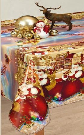 Viaszosvászon asztalterítő karácsonyi mikulád mintás 200x140